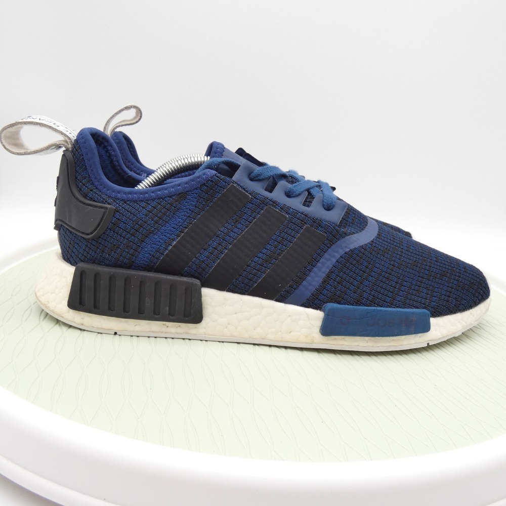 Adidas NMD R1 Mens US 12 Athletic Trainer Shoes Mystery Blue White Sneakers - Picture 3 of 9